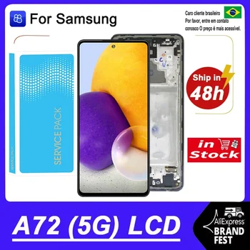 Тестван за Samsung A72 A725 A725F / DS LCD дисплей сензорен дигитайзер екран за Samsung A72 SM-A726B / DS 5G LCD дисплей