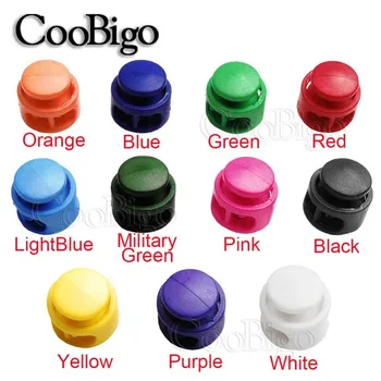 20pcs/lot 16.5x16.5mm Multi-Colors Paracord Cord Lock Clamp 2 Hole Toggle Clip Stopper Shoelace Cord Bag Parts Accessorie