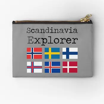 Скандинавия Explorer Zipper торбички портфейл чанта малка монета пари ключ чисти мъже бельо чорапи опаковка бикини джоб жени