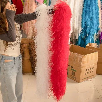 1 3 6 10 20Ply пухкава боа персонализирани естествени щраусови пера боа шал за костюм карнавално облекло Шиене декорация plumas