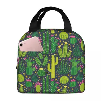 Cactus чанти за обяд преносими изолирани Оксфорд охладител сладък термично училище обяд кутия за жени деца