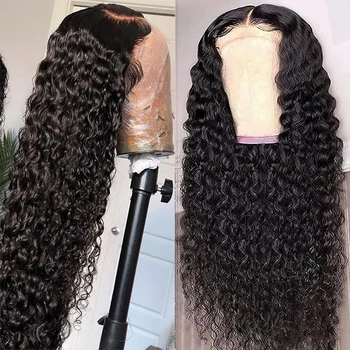 Glueless Preplucked Human Wigs Ready To Go Lace Front Closure Wig Pre Cut Deep Wave Bleached Knots Natural Hairline No Glue