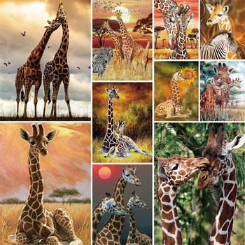 Животински жираф отпечатано платно 11CT кръстат бод бродерия пълен комплект хоби ръчно изработени занаятчийски ръкоделие промоции дизайн продажби
