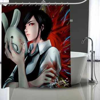 3d душ завеса може да бъде персонализирана Токио Ghoul баня душ вана консумативи полиестер душ завеса с куки