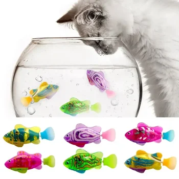 Cat играчки Котка интерактивни електрически риба играчка домашни любимци закрит вода игра риба играчки с LED светлини аксесоари котки домашен любимец за доставки