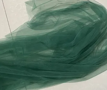  160 см широк 4 метра / партида изумрудено зелено тънък мек добро качество фин тюл малки дупки окото марля сватбена рокля pettiskirt tutu воал