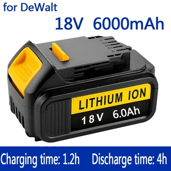 100% оригинал за DeWalt 18V 6000mAh акумулаторна батерия за електроинструменти с LED литиево-йонна замяна DCB205 DCB204-2 20V DCB206