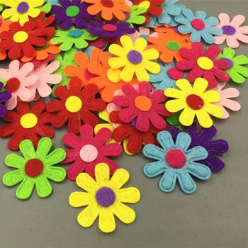 DIY 200Pcs цветя филц апликации плат цвете декорация нетъкан занаяти 27mm