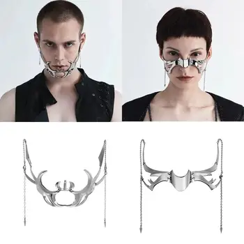 Cyber Punk Gothic Mask Metal Cyber Punk Mask Fashion Неправилна обица за жени Мъже