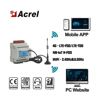 Acrel ADW300 Безжичен интелигентен електромер Опционален 4G 2G WiFi NB-IoT LoRa RS485 MODBUS-RTU 3 / трифазен електромер