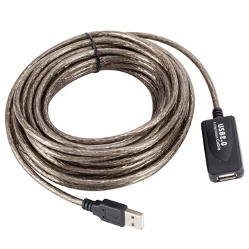 10m USB 2.0 удължителен ретранслатор кабел Мъжки към женски кабел с усилвател на сигнала