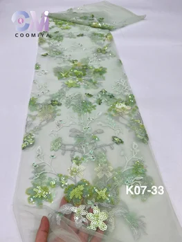 2 цвят Coomiya мрежа дантела с високо качество цвете пайети сватбена церемония рокля за жени серия бродерия луксозен плат