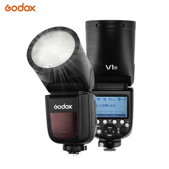 Godox V1N камера светкавица Speedlite Speedlight кръгла глава безжична 2.4G Fresnel Zoom за Nikon D5300 D750 D850 D7100 Z7 за студио