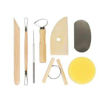 4-11Pcs Глинени инструменти DIY керамика Формовъчни инструменти Дървен нож Комплект инструменти за керамика Комплекти за скулптуриране на глина Дърворезба Керамични инструменти Практичен
