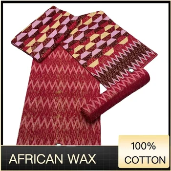 Анкара Африкански плат кенте злато истински восък плат Нигерия Гана стил Tissu шиене рокля занаят DIY 100% памук