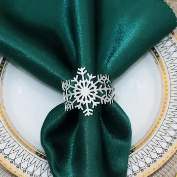50Pcs снежинка хартия салфетка пръстени леки еднократна салфетка притежатели Serviette пръстени трапезна маса декорации