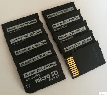 Безплатна доставка 50pcs / партида Tf Sd карта за г-жа Pro Duo карта с памет един адаптер за PSP конзола