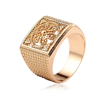 Statement Signet цветни пръстени за жени квадрат изрязани геометрични печат тотем месинг злато цвят пръстен за мъже бижута Bague Anillos