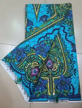 Нигерийски дантелен плат 2023 Висококачествени тъкани от Анкара Африкански истински восък с камъни 6 ярда облекло шиене дама рокля дрехи