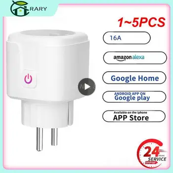 1 ~ 5PCS интелигентен WiFi адаптер 16A дистанционно гласово управление мощност монитор гнездо изход време функция работа с Alexa Home