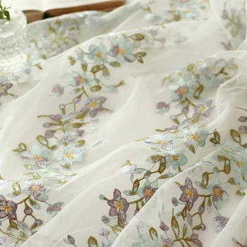 френски стил триизмерна бродерия мека лилава ратан дантела окото плат за сватбена рокля DIY аксесоари дизайнер плат