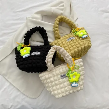 Fashion Canvas Дамски чанти 2023 Тенденция Корейски малък памучен плат Дамска чанта за пазаруване Дизайнер на пътувания Женски чанти Чанта за обяд