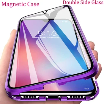 Двойна страна стъкло магнитен метален случай за Xiaomi Redmi K20 Pro 8 8A бележка 8 7 Pro телефон случай за Xiaomi Mi CC9 CC9e 9 9T Pro случай