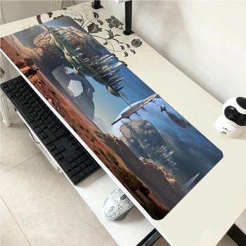 Space Station Mousepad Fashion Gaming Mouse Pad Pc Computer 900x400x2mm Gamer Accessories Mat Big Laptop Desk Protector Pads
