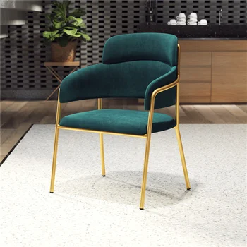 Nordic модерен луксозни столове за хранене дома фланела облегалка спалня в грим стол отдих рецепция преговори маса и стол