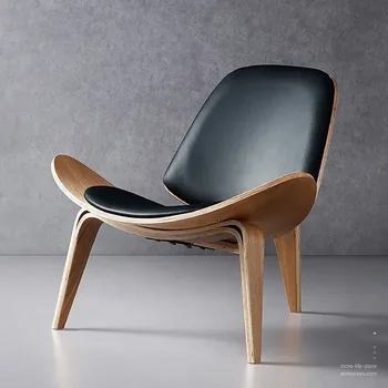Lazy Nordic Хол столове Lounge Луксозен дизайнер Дървени холни столове Модерни Shell Relax Sillas Мебели за дома