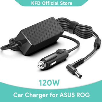 KFD зарядно за лаптоп DC адаптер 12V-24V зарядно за кола за ASUS ROG GL551JW GL553VD GL553VW G550 19V 6.32A 120W захранващ кабел