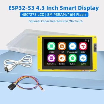 4.3 инчов ESP32-S3 HMI 8M PSRAM 16M Flash 480 * 270 RGB LCD TFT модул за Arduino LVGL WIFI Bluetooth интелигентен дисплей сензорен екран