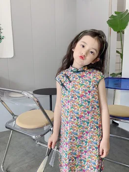 2023 Момичета рокля гъби модел памук бебешки рокли китайски стил висококачествени детски дрехи