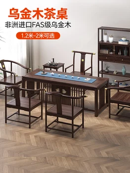 Нова китайска абанос дърво чай маса и стол комбинация