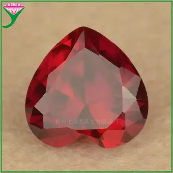 Mohs Твърдост 9 2x2 ~ 12x12mm 5A сърце нарязани форма 5 # Розово червено корунд камъни хлабав лаборатория създаден скъпоценни камъни за бижута аксесоари мъниста
