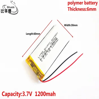 литрова енергийна батерия 3.7V 1200MAH 603060 литиево-полимерна LiPo акумулаторна батерия за Mp3 слушалки PAD DVD Bluetooth камера