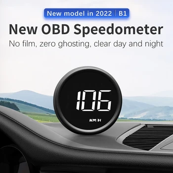 OBD2 Car HUD компютърна глава нагоре дисплей Интелигентен цифров метър за наклон Скоростомер B1 HUD Omputer Head Up Anti Slip Mat