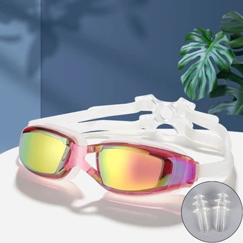 Нова мода Очила за плуване с голяма рамка за възрастни Качество HD анти-мъгла UV очила за плуване Водоустойчиви силиконови очила за хранителни цели