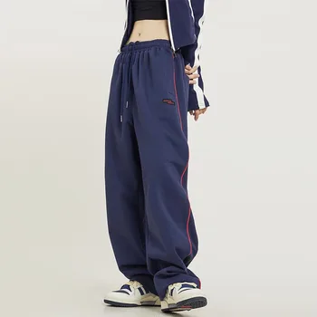 Улично облекло Y2k широки панталони за крака Дамско облекло Мода Джогър Направо хип-хоп Sweatpants Harajuku Casual Pantalon Femme 27n533