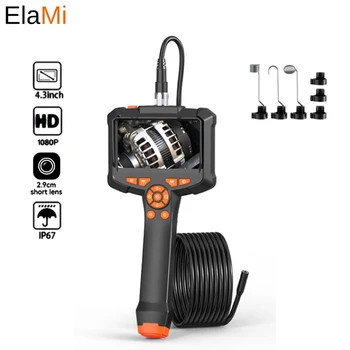 ELAMI-4.3 инчов екран Индустриална ендоскопска ръчна ендоскопска камера за инспекция 8mm 5M за дренажна тръба за автомобили