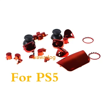 За PS5 дръжка палец пръчки джойстик капачка L1 R1 L2 R2 D-pad бутон за PS5 контролер пълен комплект хромирани бутони