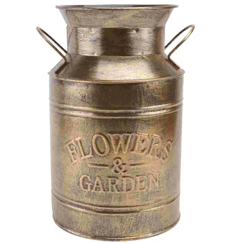 Do Old Tin Bucket Flower Props Treatment Vase Изящно подреждане на украшения Декоративна многофункционална ретро маса за вечеря