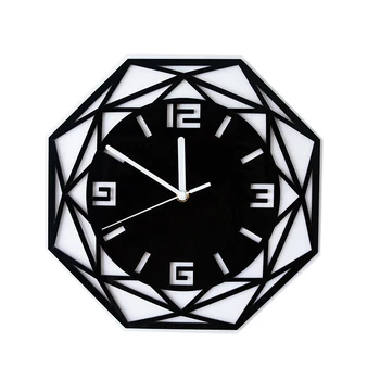 Модерен 3D голям ретро кръг изкуство кух метален стенен часовник Nordic римски цифри часовник декорация на дома
