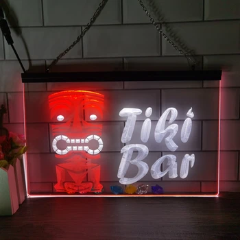 Най-добър Тики бар маска кръчма клуб Начало декор Нова година стена сватба LED неонов знак спалня 2 цветен дисплей