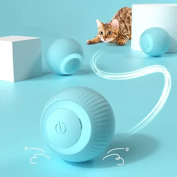Електрически играчки за котешка топка Автоматично търкаляне Интелигентни играчки за котки Интерактивни за обучение на котки Самодвижещи се котешки играчки за игра на закрито