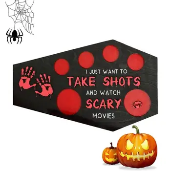 Halloween Shot Glass Tray Hauntingly Fun Design Perfect For Halloween Party Gathering Holds Multiple Shot Glasses Serve Eerie