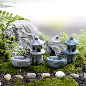 1Pcs мини басейн кула миниатюрни пейзаж орнамент градина бонсай куклена къща декорация