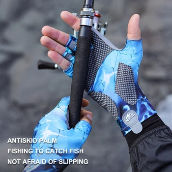 Half Finger риболовни ръкавици дишаща ледена коприна лято слънцезащитен крем риболов колоездене ръкавици нехлъзгащи еластични спортни гребане ръкавица