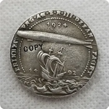 Zeppeline Полет 1492 1924 медал копие монета възпоменателни монети