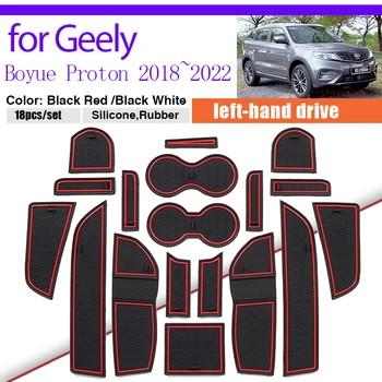 Door Groove Mat за Geely Boyue Proton X70 2018 ~ 2022 2019 Прахоустойчив държач за чаши Кола стикер за съхранение Гумена възглавница подложка за подложка